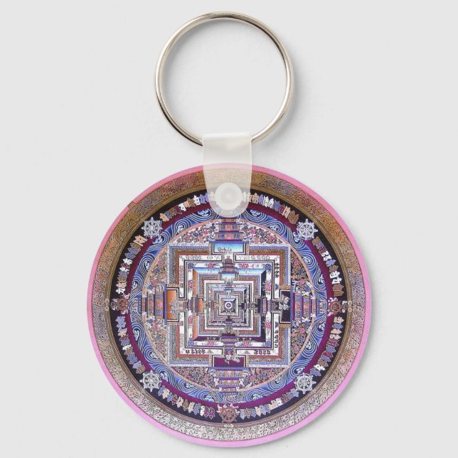 Kalachakra Mandala Tibetan Buddhist Key Ring (Front)