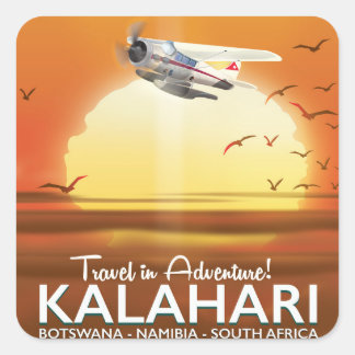 Kalahari Desert Adventure travel poster Square Sticker