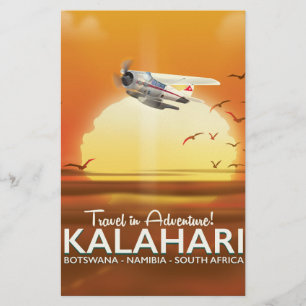 Kalahari Desert Adventure travel poster Stationery