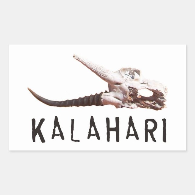 Kalahari desert in Africa: Dead antelope skull Rectangular Sticker (Front)