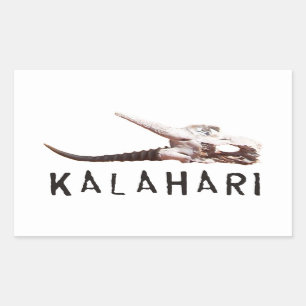 Kalahari desert in Africa: Dead antelope skull Rectangular Sticker