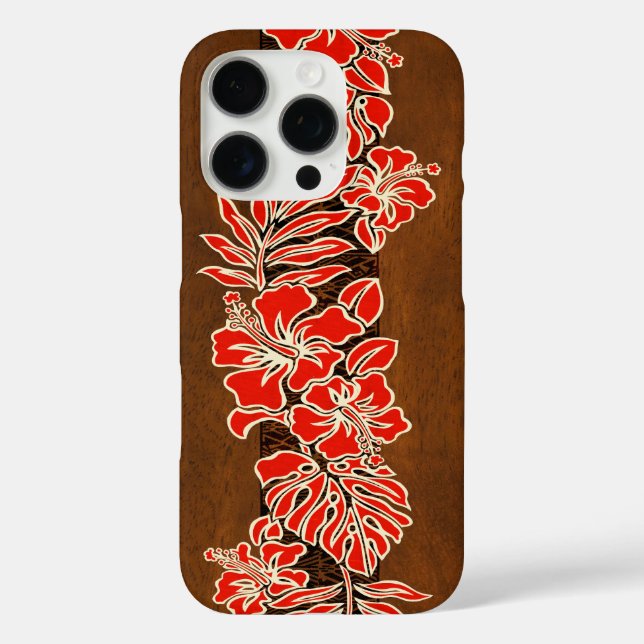 Kalaheo Hawaiian Hibiscus Tapa Faux Koa Wood  Case-Mate iPhone Case (Back)