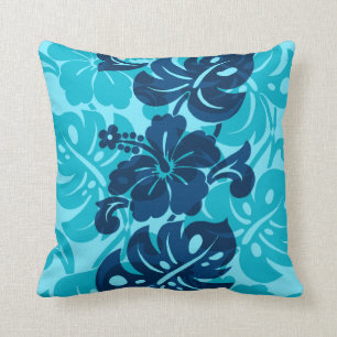 Kalakaua Border Hawaiian Hibiscus Pillows