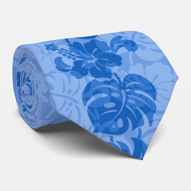 Kalakaua Border Hawaiian Hibiscus Two-side Printed Tie (Rolled)