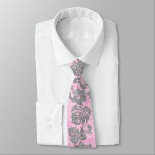Kalakaua Border Hawaiian Hibiscus Two-side Printed Tie