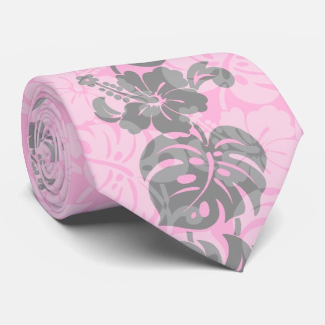 Kalakaua Border Hawaiian Hibiscus Two-side Printed Tie (Rolled)