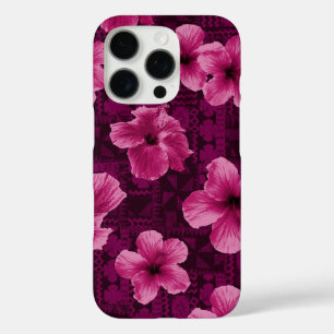 Kalalau Tapa Tropical Hawaiian Pink Hibiscus  iPhone 16 Pro Case