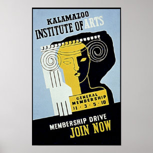 Kalamazoo Institute of Arts - Vintage WPA Poster