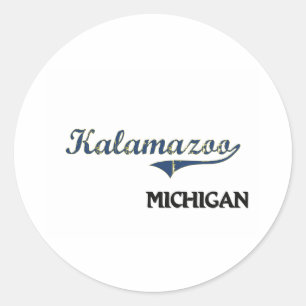 Kalamazoo Michigan City Classic Round Sticker