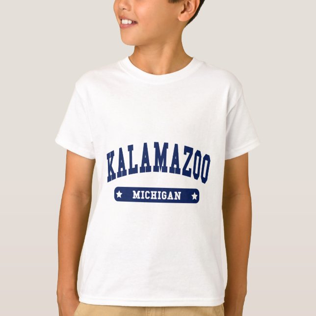 Kalamazoo Michigan College Style tee shirts (Front)