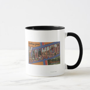Kalamazoo, Michigan - Large Letter Scenes Mug
