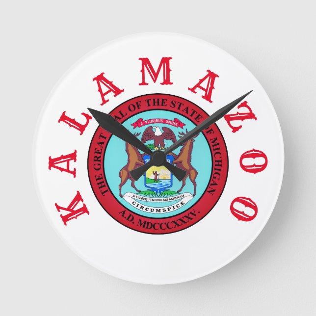 Kalamazoo, Michigan Round Clock (Front)