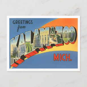 Kalamazoo, Michigan Vintage Big Letters Postcard