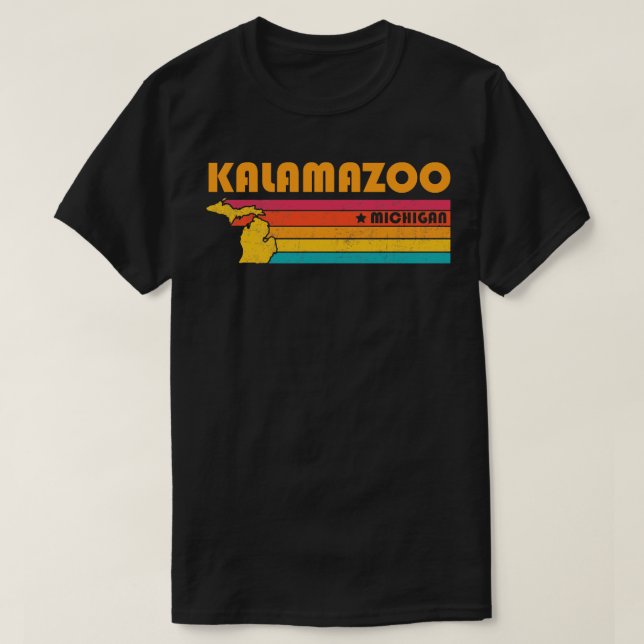 Kalamazoo Michigan Vintage Distressed Souvenir T-Shirt (Design Front)