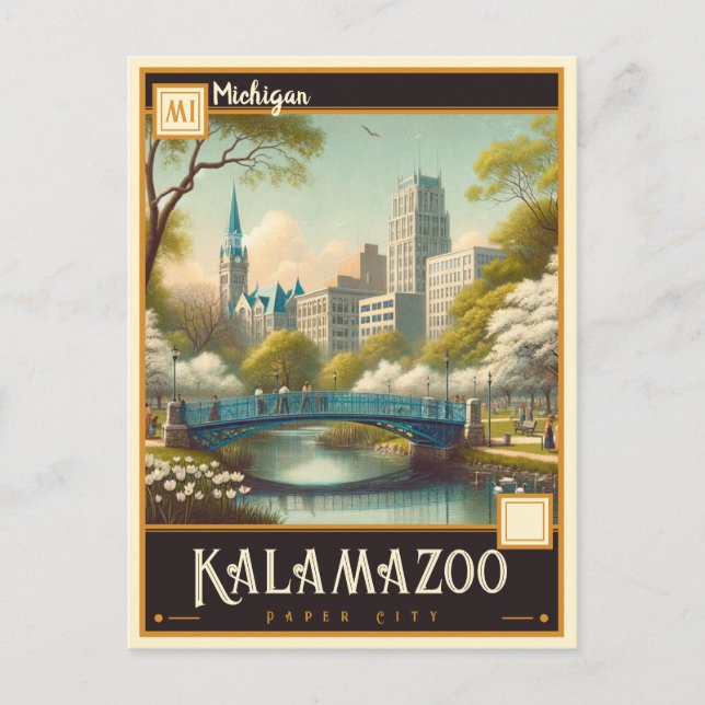 Kalamazoo, Michigan | Vintage Postcard (Front)