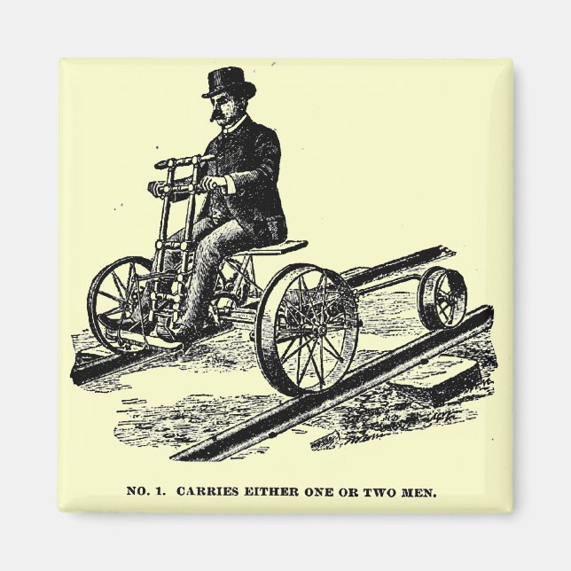 KALAMAZOO Velocipede Railroad Hand Car 1887 Magnet (Front)