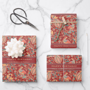 Kalamkari custom greeting wrapping paper sheet