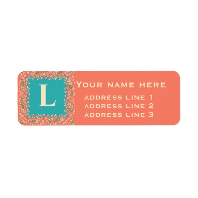 Kalamkari Return Address Label (Front)