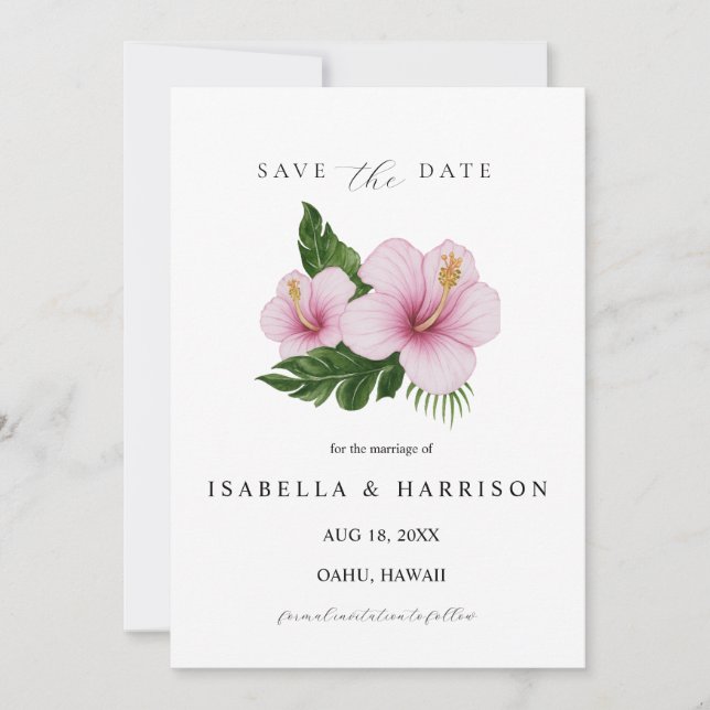 KALANI | Hibiscus Save the Date Template (Front)