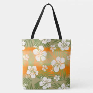 Kalani Tie Dye Blend Tropical Hibiscus - Orange Tote Bag