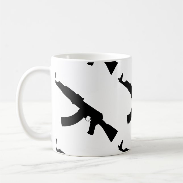 Kalashnikov ak 47 silhouette  coffee mug (Left)