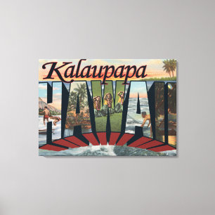 Kalaupapa, Hawaii - Large Letter Scenes Canvas Print