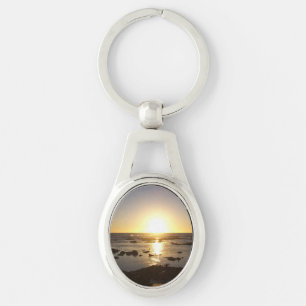 Kalbarri Beach Sunset Metal Key Ring