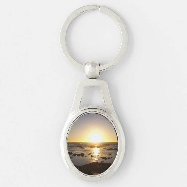 Kalbarri Beach Sunset Metal Key Ring (Front)