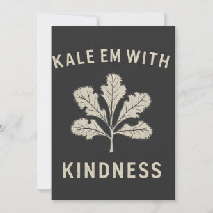 Kale Em With Kindness Funny Pun Veggies Vegan   Holiday Card