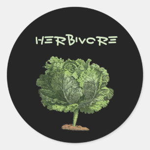 Kale Herbivore Vegan Vegetarian Classic Round Sticker