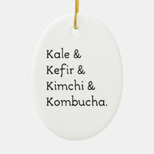 Kale Kefir Kimchi Kombucha Ceramic Tree Decoration