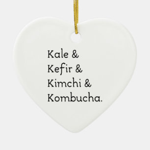 Kale Kefir Kimchi Kombucha Ceramic Tree Decoration