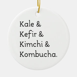 Kale Kefir Kimchi Kombucha Ceramic Tree Decoration