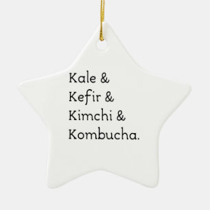 Kale Kefir Kimchi Kombucha Ceramic Tree Decoration
