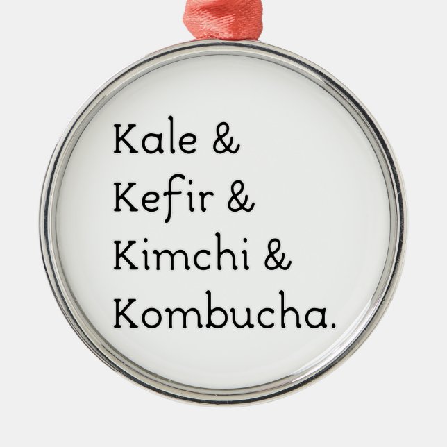 Kale Kefir Kimchi Kombucha Metal Tree Decoration (Front)