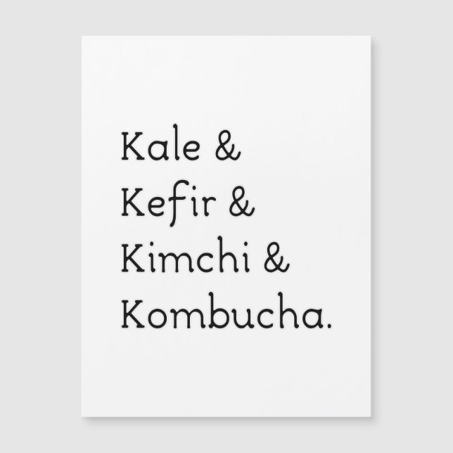 Kale Kefir Kimchi Kombucha Postcard (Front)