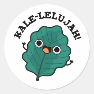 Kale-lelujah Funny Veggie Kale Pun  Classic Round Sticker