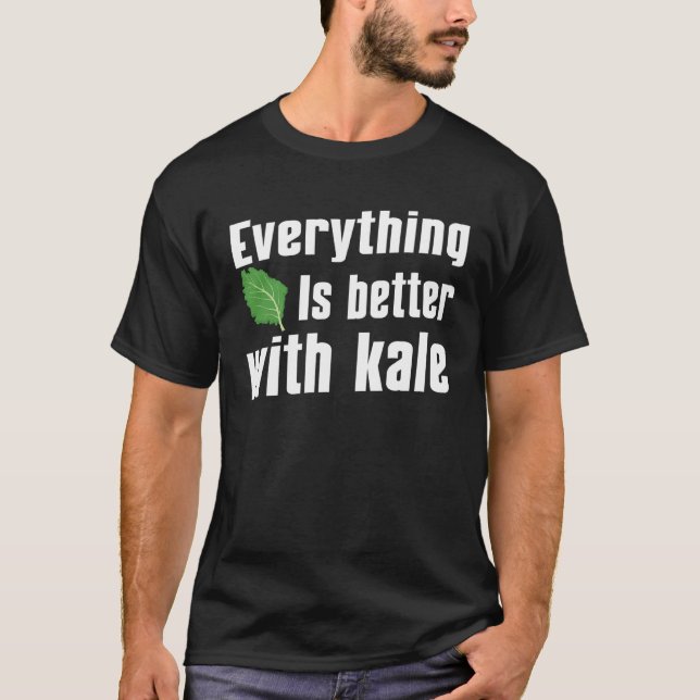 Kale Saying Vegetarian Love Healthy Food T-Shirt (Front)