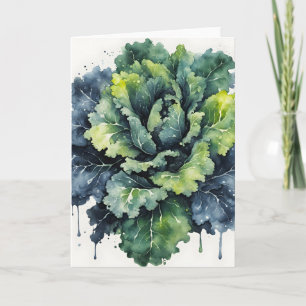 Kale - Watercolor flowers Card