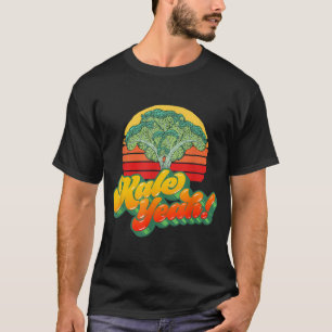 Kale Yeah Funny Vegetable Vintage Retro 80s Sunset T-Shirt