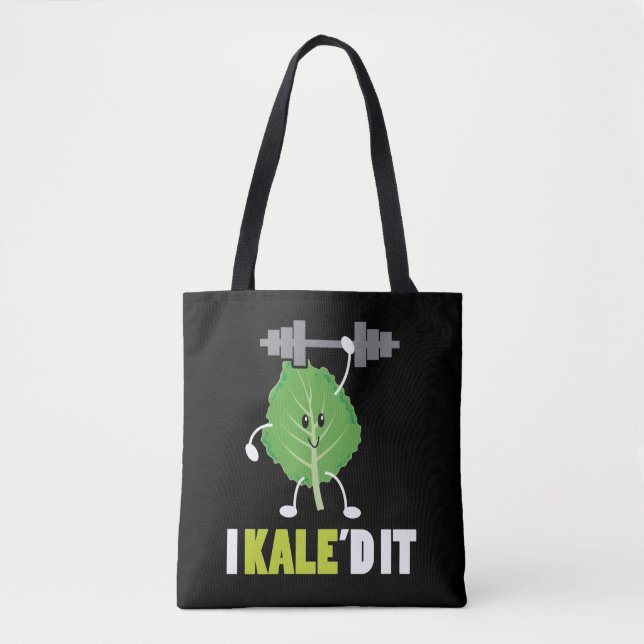 Kaled It - Fitness Vegan Vegetarian Kale Gym Tote Bag (Front)