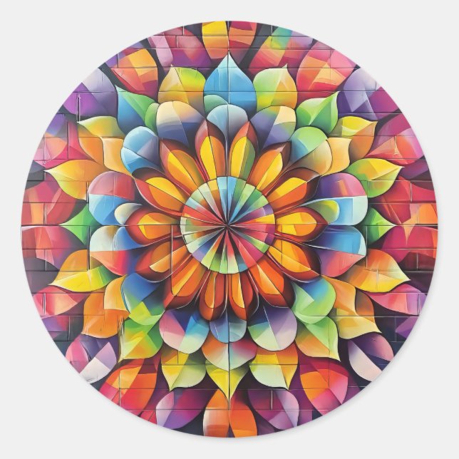 Kaleidescope   classic round sticker (Front)