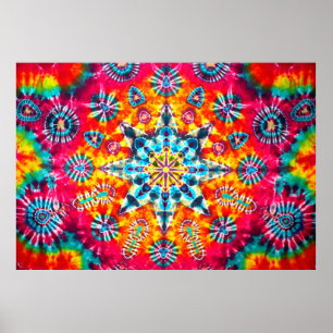 Kaleido-dye, abstract, psychedelic, tie dye poster