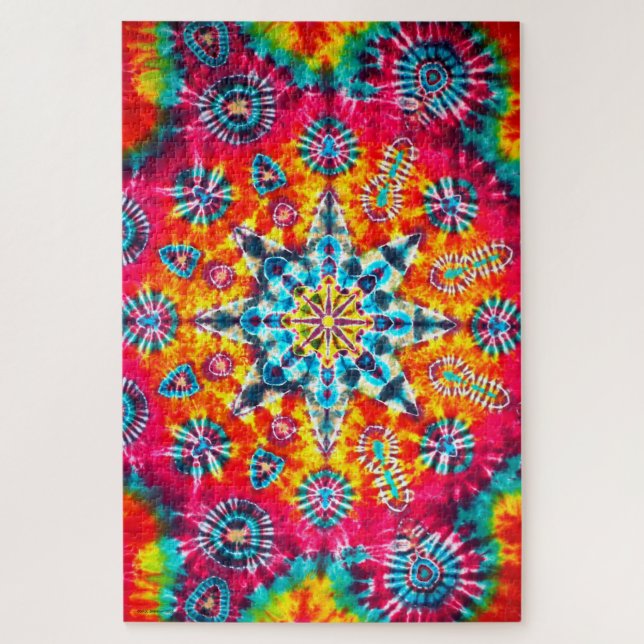 "Kaleido-Dye", fractal, abstract, psychedelic Jigsaw Puzzle (Vertical)
