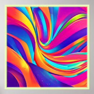 Kaleidoscope Abstract Burst Artwork Poster