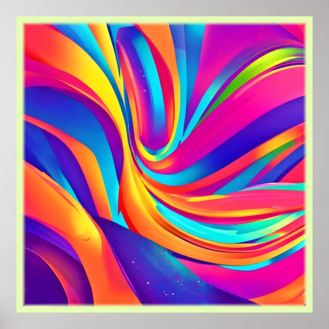 Kaleidoscope Abstract Burst Artwork Poster (Front)