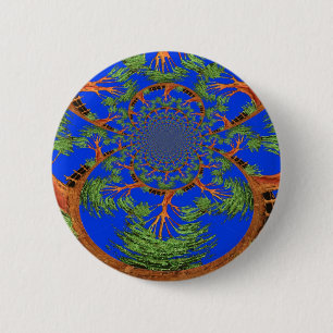 Kaleidoscope Acacia Tree Art Print/Graphic 6 Cm Round Badge
