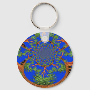 Kaleidoscope Acacia Tree Art Print/Graphic Key Ring