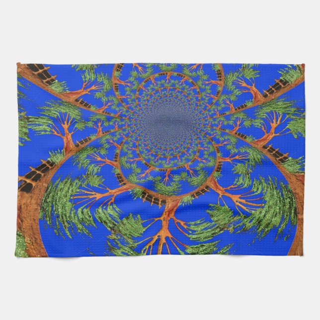 Kaleidoscope Acacia Tree Art Print/Graphic Tea Towel (Horizontal)
