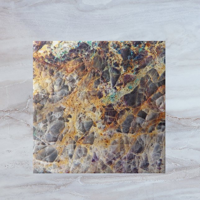 Kaleidoscope Agate Stone Pattern Tile (In Situ)